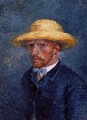 Self Portrait With Straw Hat - Vincent Van Gogh