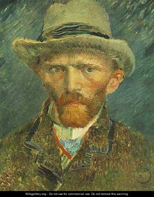 Self Portrait With Grey Felt Hat - Vincent Van Gogh