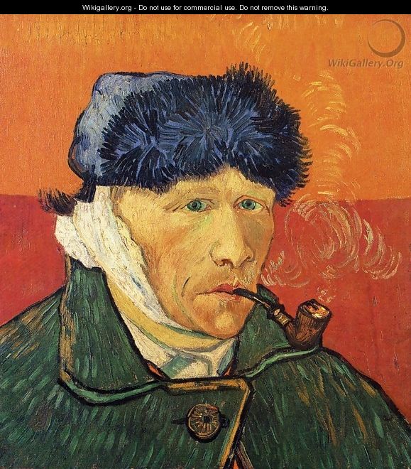 Self Portrait With Bandaged Ear And Pipe - Vincent Van Gogh