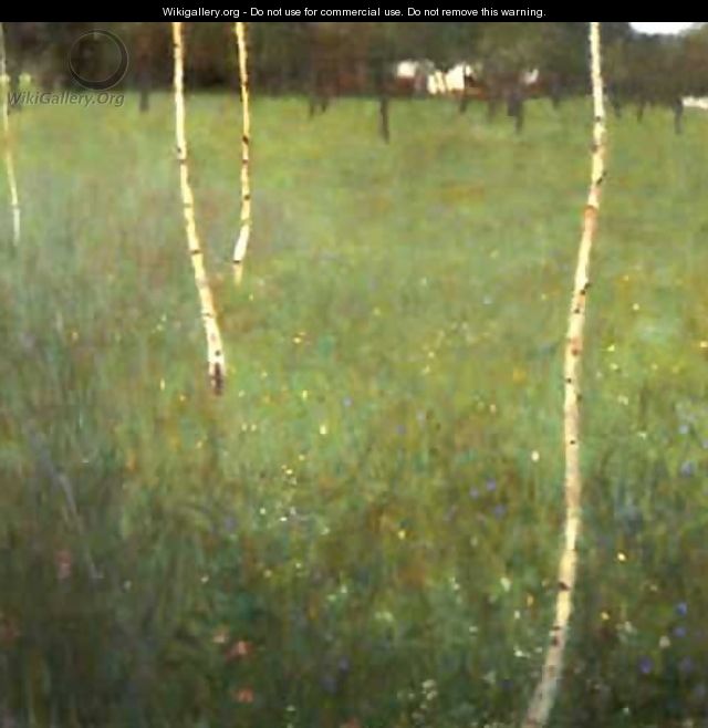 Farmhouse With Birches - Gustav Klimt