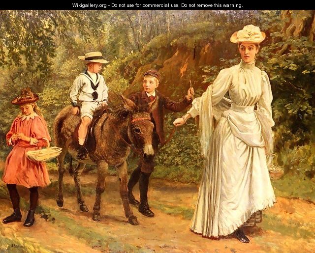 A donkey Ride Along A Woodland Path - John Barwell