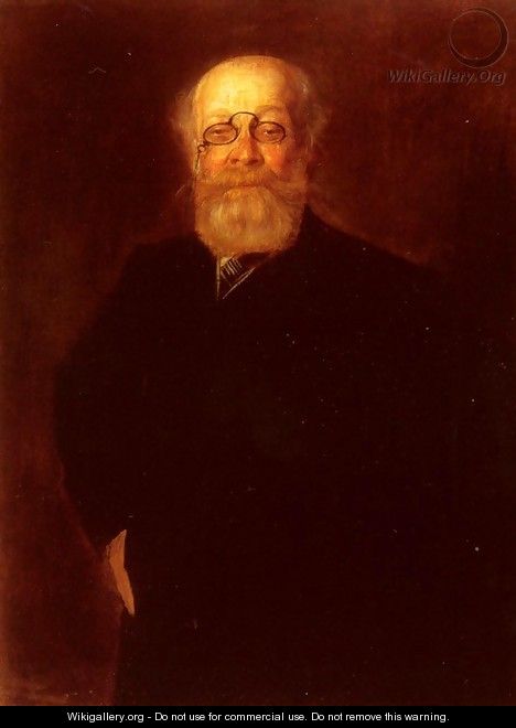 Portrait Of A Bearded Gentleman Wearing A Pince-Nez - Franz von Lenbach