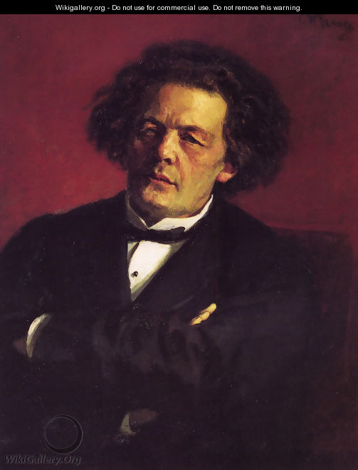 Portrait of the pianist, conductor, and composer, Anton Grigorievich Rubinstein - Ilya Efimovich Efimovich Repin