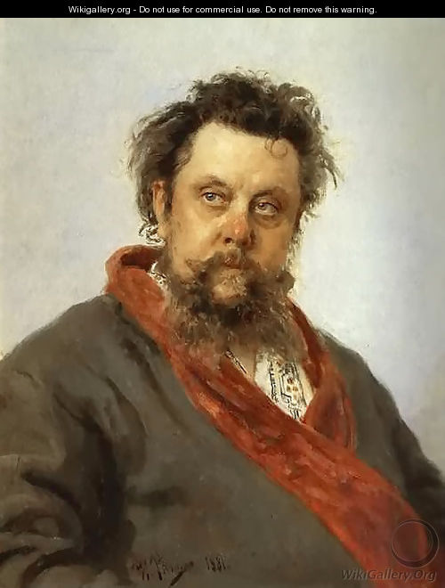 Portrait of the Composer Modest Musorgsky - Ilya Efimovich Efimovich Repin