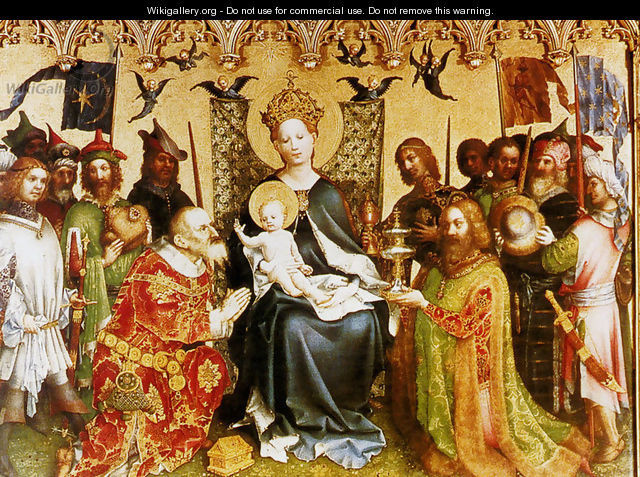 Adoration Of The Magi (central panel of the altarpiece of the Patron Saints of Cologne) - Stefan Lochner