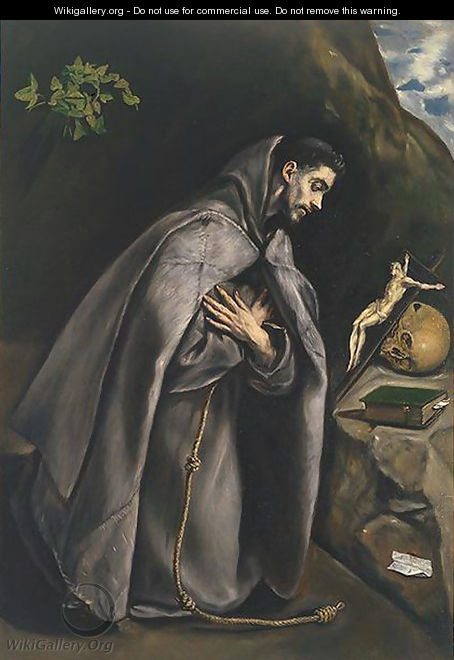 St. Francis Venerating the Crucifix - El Greco (Domenikos Theotokopoulos)