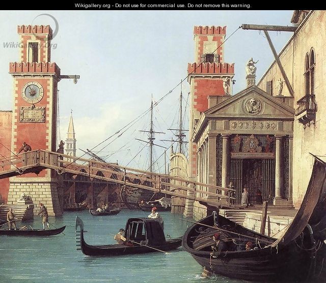 View of the Entrance to the Arsenal (detail) - (Giovanni Antonio Canal) Canaletto