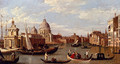 View Of The Grand Canal And Santa Maria Della Salute With Boats And Figures In The Foreground, Venice - (Giovanni Antonio Canal) Canaletto