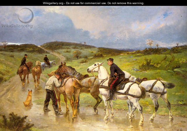 Changing Horses - Pierre Auguste Brunet-Houard