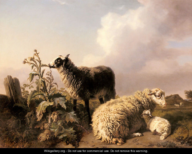 Les Moutons - Edmond Jean Baptiste Tschaggeny