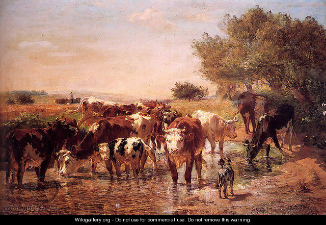 The Watering Hole - Giuseppe Palizzi