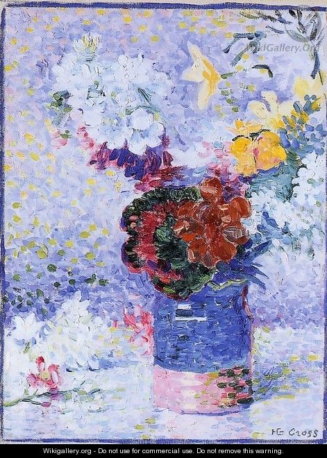 Flowers In A Glass - Henri Edmond Cross