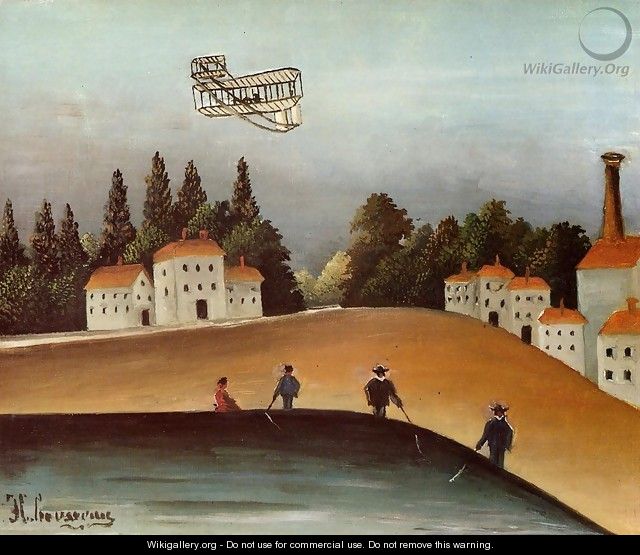 The Fishermen And The Biplane - Henri Julien Rousseau