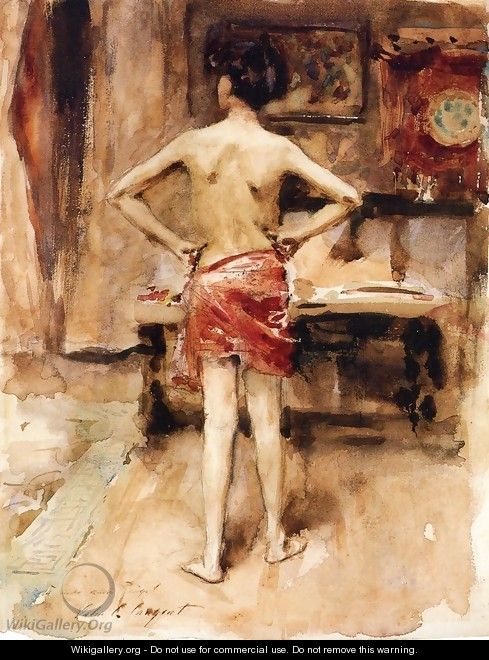 The Model Interior With Standing Figure - John Singer Sargent