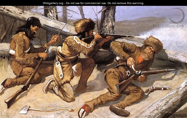 A Brush With The Redskins - Frederic Remington
