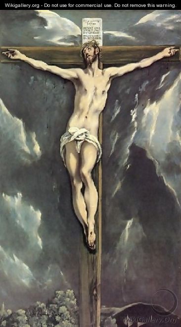 Christ On The Cross With Landscapes - El Greco (Domenikos Theotokopoulos)