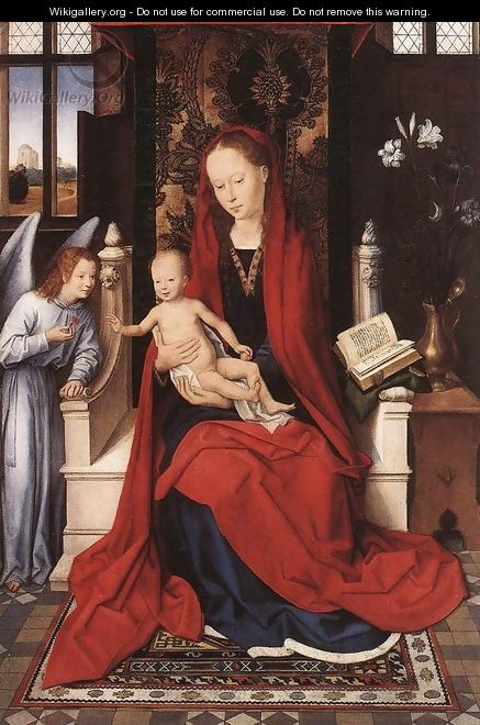 Virgin Enthroned with Child and Angel c. 1480 - Hans Memling ...