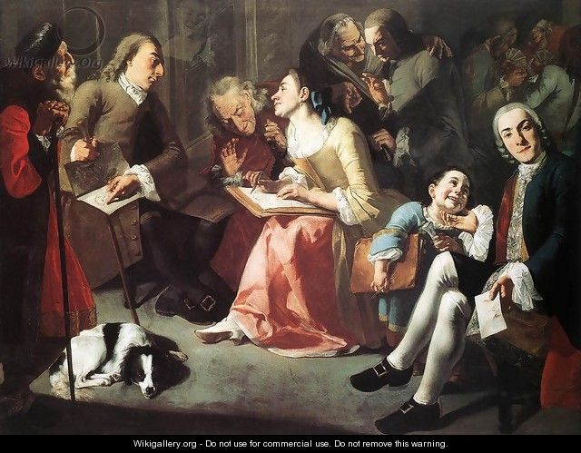 The Drawing Lesson c. 1750 - Gaspare Traversi - WikiGallery.org, the ...