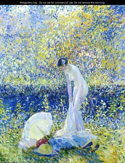 Cherry Blossoms I - Frederick Carl Frieseke - WikiGallery.org, the ...