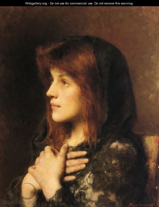 Contemplation 2 - Alexei Alexeivich Harlamoff - WikiGallery.org, the ...