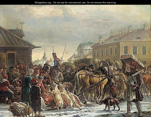 Hay Market, St. Petersburg - Aleksander Orlowski - WikiGallery.org, the ...