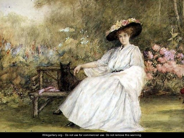 Lady and her Dog at Corsham Court, c.1914 - Charles A. Sellar ...