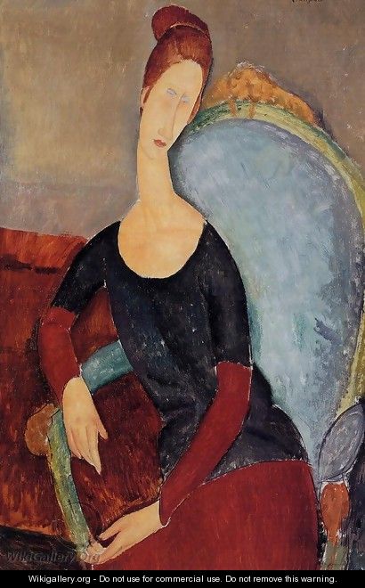 Portrait of Jeanne Hebuterne Seated in an Armchair - Amedeo Modigliani ...