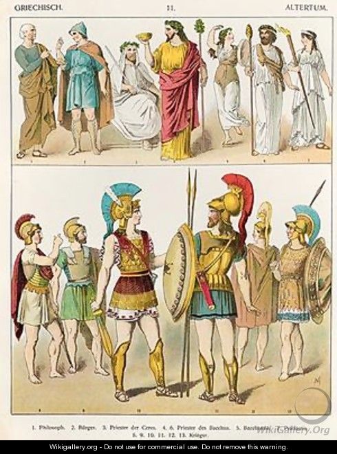 Greek Religious and Military Dress - Albert Kretschmer - WikiGallery ...
