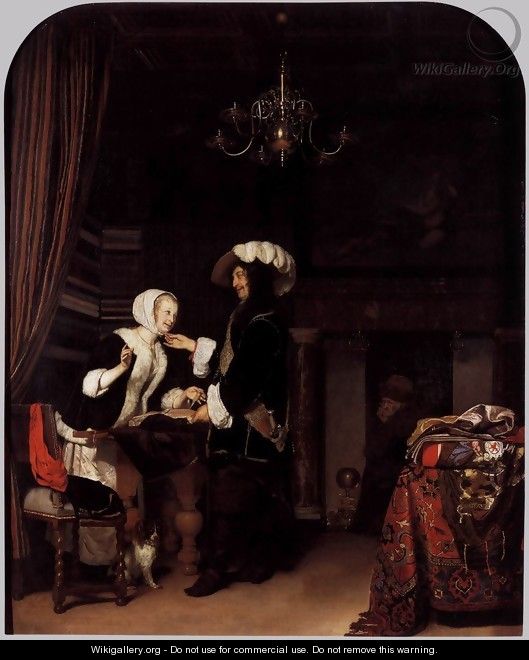 The Cloth Shop - Frans van Mieris - WikiGallery.org, the largest ...