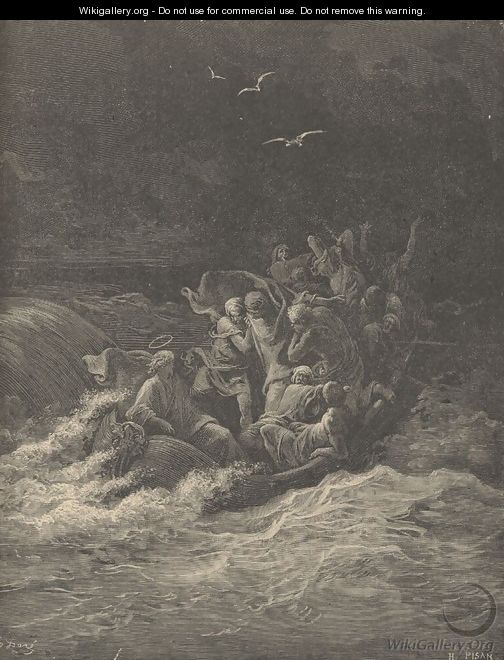 Christ Stilling The Tempest - Gustave Dore - WikiGallery.org, the ...