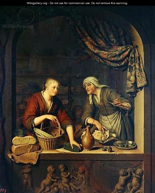 The Shop 1705 - Willem van Mieris - WikiGallery.org, the largest ...