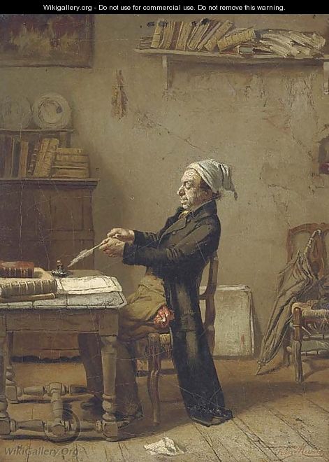 A scholar at work - Frans Meerts - WikiGallery.org, the largest gallery ...