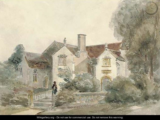 Manor house and church, Lytes Cary, Somerset - Peter de Wint ...