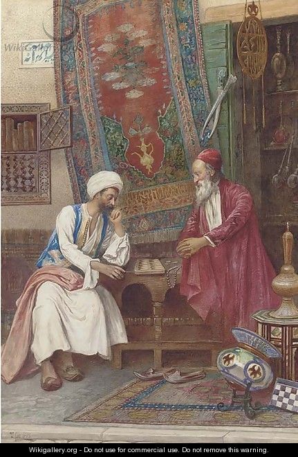 An Oriental game of dice - Umberto Cacciarelli - WikiGallery.org, the ...