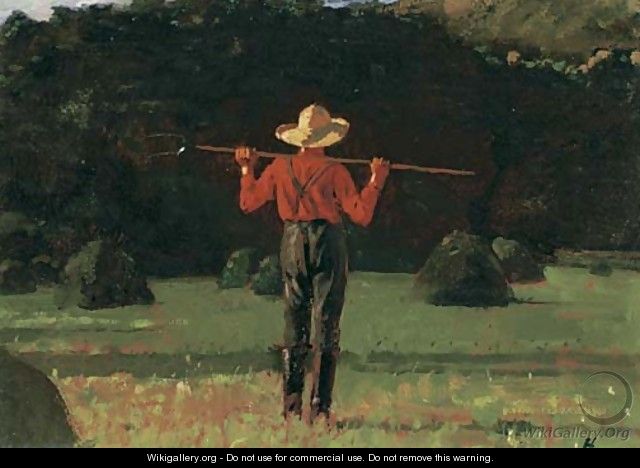 Farmer with a Pitchfork - Winslow Homer - WikiGallery.org, the largest