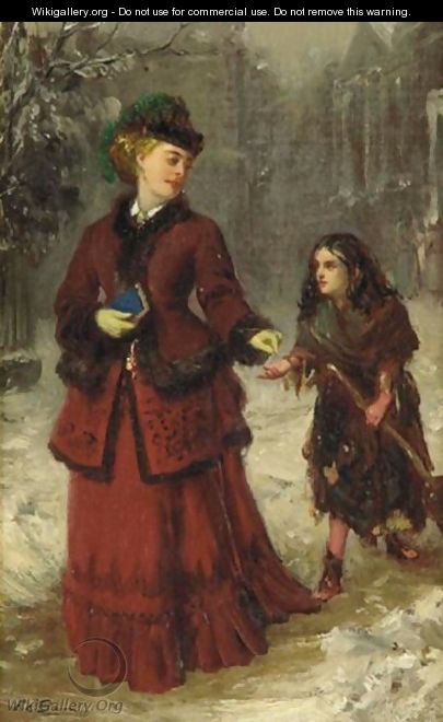 The Little Beggar - Edward Charles Barnes - WikiGallery.org, the ...