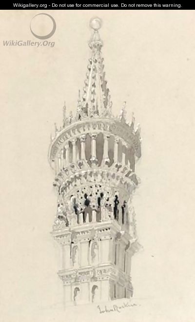 An Italian Gothic Spire - John Ruskin - WikiGallery.org, the largest ...