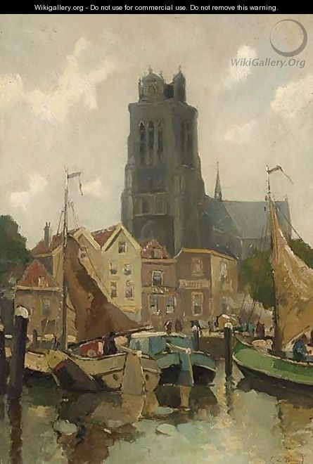 A View Of Dordrecht - Cornelis De Bruin - WikiGallery.org, the largest ...