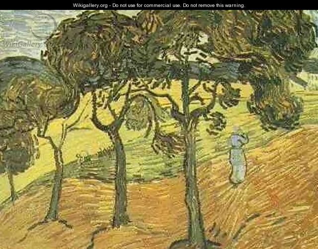 Landscape With Trees And Figures - Vincent Van Gogh