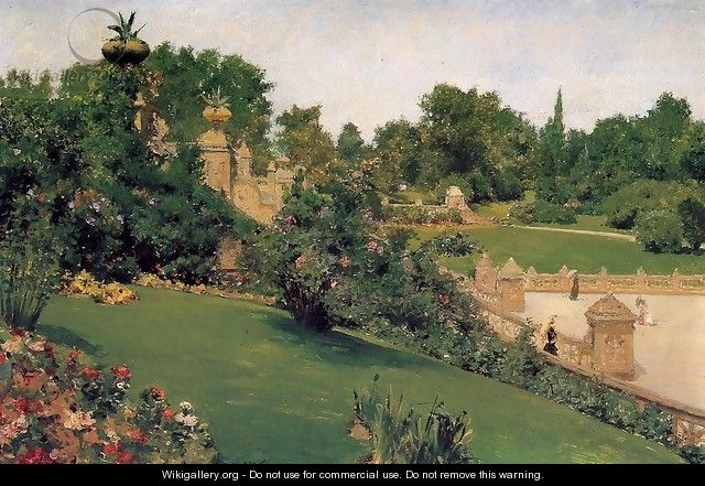Terrace At The Mall Central Park - William Merritt Chase
