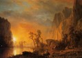Sunset In The Rockies - Albert Bierstadt