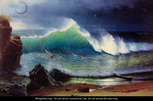 The Shore Of The Turquoise Sea - Albert Bierstadt