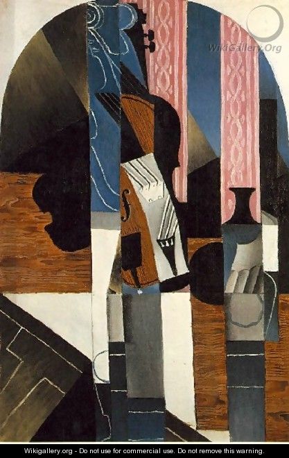 Violin And Ink Bottle On A Table - Juan Gris