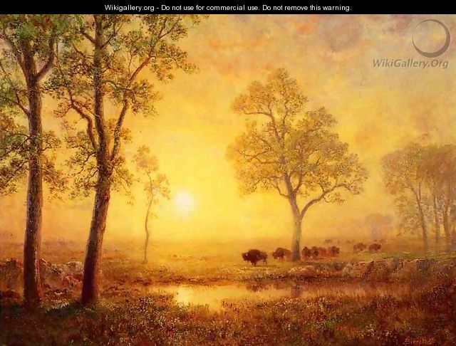 Sunset On The Mountain - Albert Bierstadt