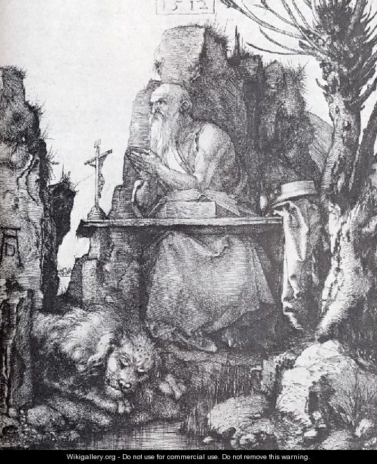 St Jerome By The Pollard Willow - Albrecht Durer