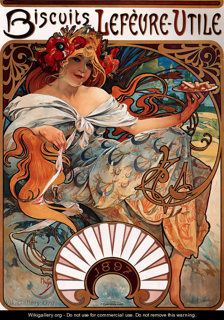 Biscuits Lefevre Utile - Alphonse Maria Mucha