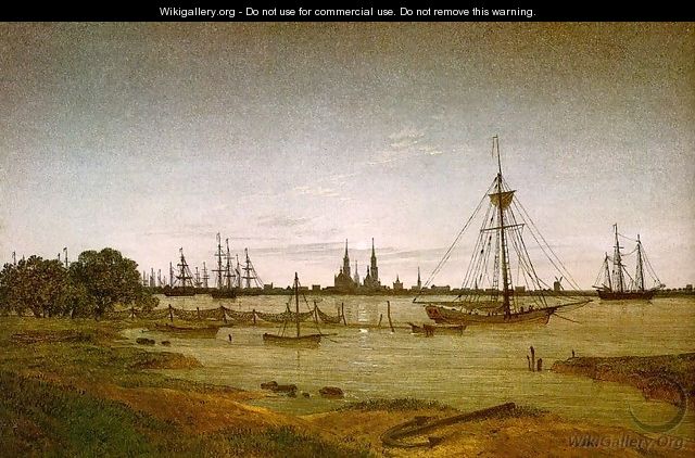 Port by Moonlight 1811 - Caspar David Friedrich