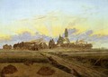Neubrandenburg in Flames (Sunrise near Neubrandenburg) c. 1835 - Caspar David Friedrich
