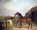 Bay Ascham A Stallion Led Through A Gate To A Mare - Jacques Laurent Agasse