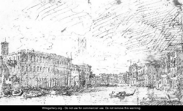 The Grand Canal Seen From Rialto Toward The North - (Giovanni Antonio Canal) Canaletto